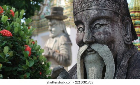 Two Statues Wat Pho Temple Bangkok