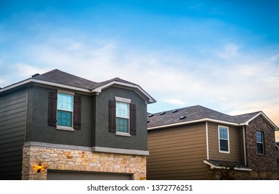 Two Story Homes In Austin Texas Suburb Living In New Development In North Austin