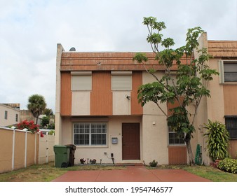 Two Story Middle Class Neighborhood Home In Miami, Florida