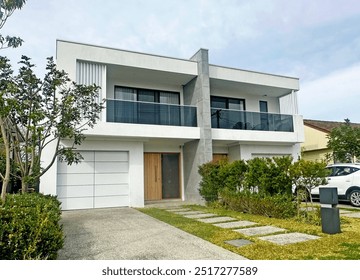 Two story modern duplex building - Powered by Shutterstock