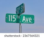 The two street signs in Greenbush Township, Michigan, USA