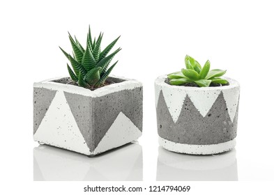 SMALL HANDMADE SCANDI INDUSTRIAL SQUARE CEMENT CONCRETE PLANT POT PLANTER YELLOW