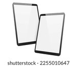 Two tablet computers, isolated on white background