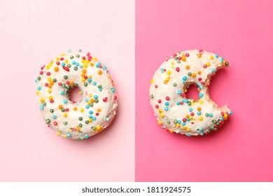 Two tasty donuts on two tone background - Powered by Shutterstock