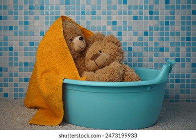    Two teddy bears in the bath.                             - Powered by Shutterstock