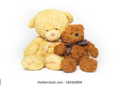 Two Teddy Bears Bigger Smaller Sitting Stock Photo 160363004 | Shutterstock