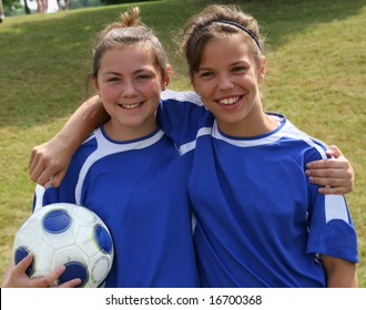 Two Teen Youth Soccer Teammates