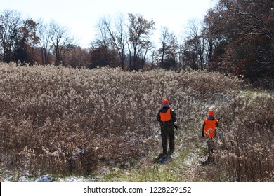 Two Teenagers Deer Hunting In The Midwest