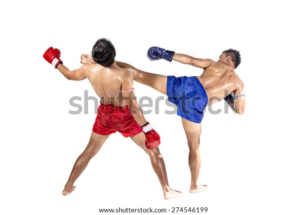 Two Thai Boxers Exercising Traditional Martial Stock Photo 274546199 ...