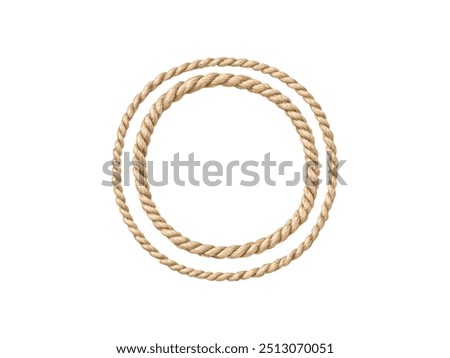 Two thin rope circle isolated on white background.