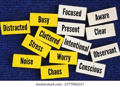 Two things done for the two words Mind full and Mindful.  