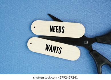 Two things or words need to be separated or chosen Needs and Wants. desires for non-essential items or experiences that bring comfort, enjoyment, or convenience