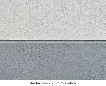 Two Tone Color Concrete House Wall, White And Gray