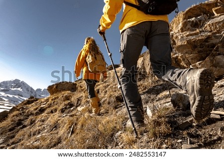 Similar – Foto Bild Oben aufm Berg. Der Wind weht eisig, es friert das Schild. Es ist nicht mild, das Wetter.