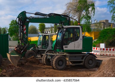 Two tractors in a row