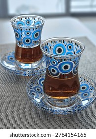 Two Turkish tea cups set 