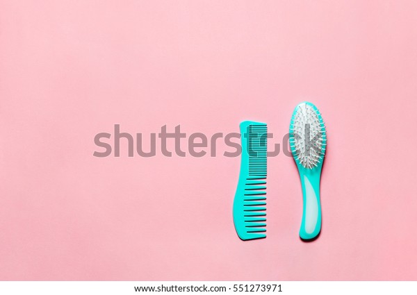 Two Turquoise Hair Comb Crest Brushes Stock Photo Edit Now 551273971