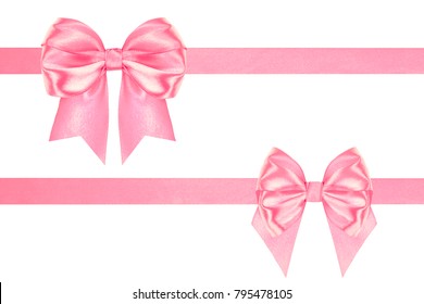 Set Decorative Pink Bow Horizontal Pink Stock Vector (Royalty Free ...