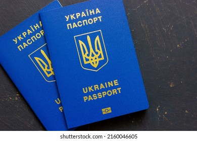 Two Ukrainian Passports Ukrainian Biometric International Stock Photo ...