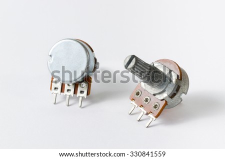 Two variable resistors or potentiometers / potmeter