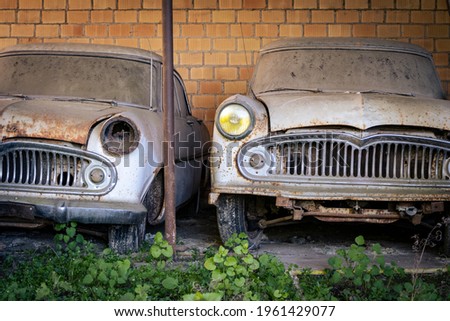 Similar – Image, Stock Photo Classic car falling apart, scrap car