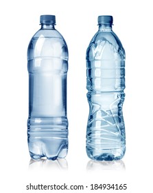  Two Water Bottles Isolated On White Background