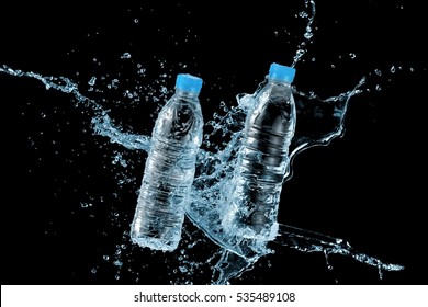 Two Water Bottles Splash