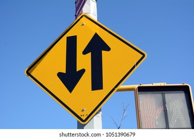 Two Way Traffic Sign Stock Photo 1051390679 | Shutterstock