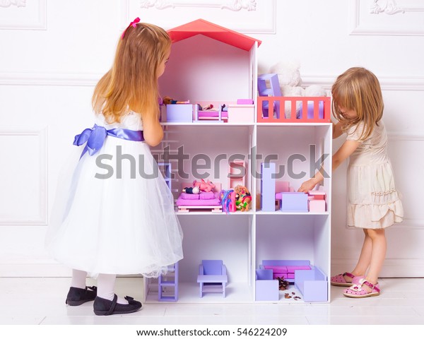 Two White Little Girls Play Toys Stock Photo Edit Now 546224209