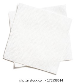 две белые квадратные бумажные салфетки изолированные