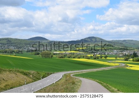 Similar – Image, Stock Photo Winding road Eifel