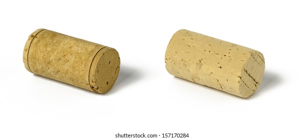 Two Wine Cork Isolated On White Background