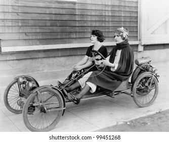 Two Women In Go Kart