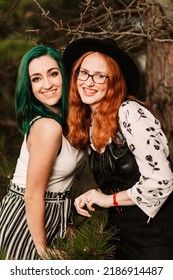 Two Women Hanging Out Outside