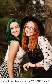 Two Women Hanging Out Outside