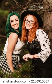 Two Women Hanging Out Outside