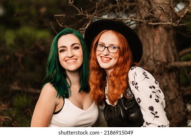 Two Women Hanging Out Outside