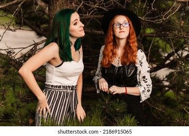 Two Women Hanging Out Outside