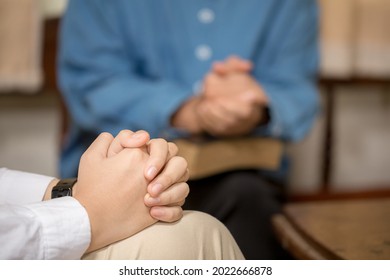 Two Women Praying Together And Encourage Each Other. 