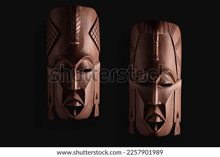 Two wooden african masks, east Africa.