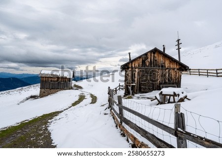 Similar – Image, Stock Photo View of snowy hillside in Iceland