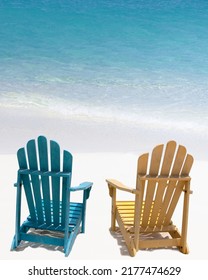 Two Wooden Beach Chairs On White Stock Photo 2177474629 | Shutterstock