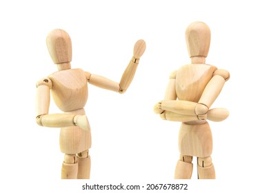 two wooden figures of people communicate emotionally - Powered by Shutterstock