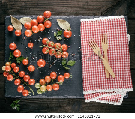 Similar – Image, Stock Photo red tomatoes on a black board