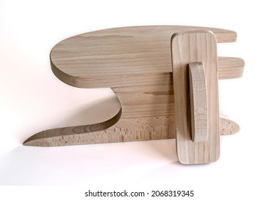 Two Wooden Pads Made Of Beech For Wet-heat Treatment On An Iron.