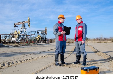 Woman Engineer Oil Field Talking On Stock Photo Edit Now