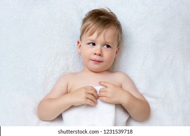 Two Year Old Boy In A Towel