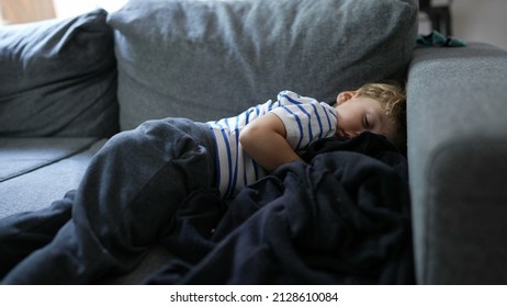 Two Year Old Toddler Sleeping Child Asleep Napping On Couch