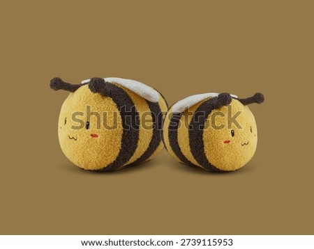 Two Yellow Bumble Bee Stuffed Plush Toys