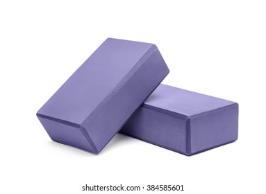 Two Yoga Blocks Isolated On A White Background